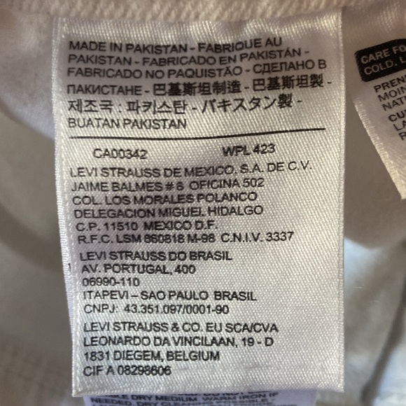 Levi’s 14 White Straight Leg Denim Jeans - Picture 5 of 10